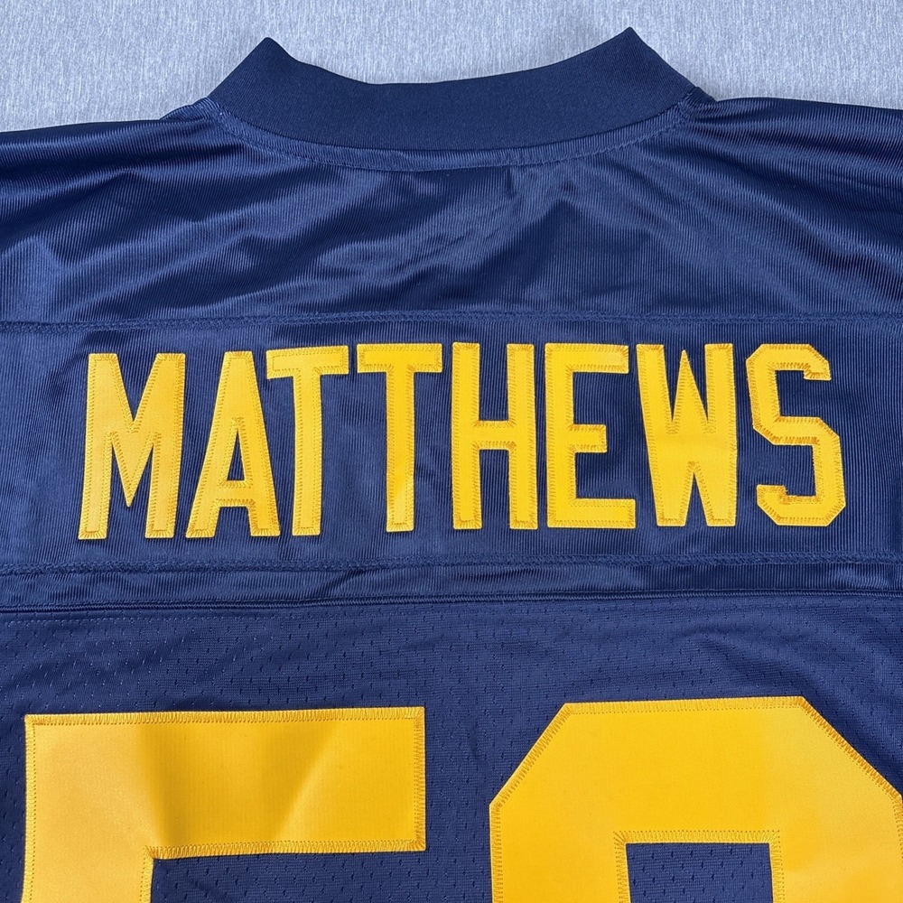 Clay Matthews 52 Green Bay Packers NFL Reebok Jersey Retro‎ Acme Blue Size Small - Picture 15 of 16
